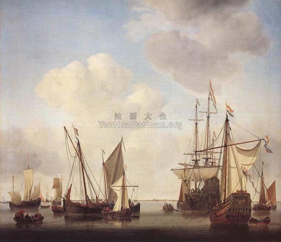 Warships at Amsterdam - 小威廉·凡·德·维尔德
